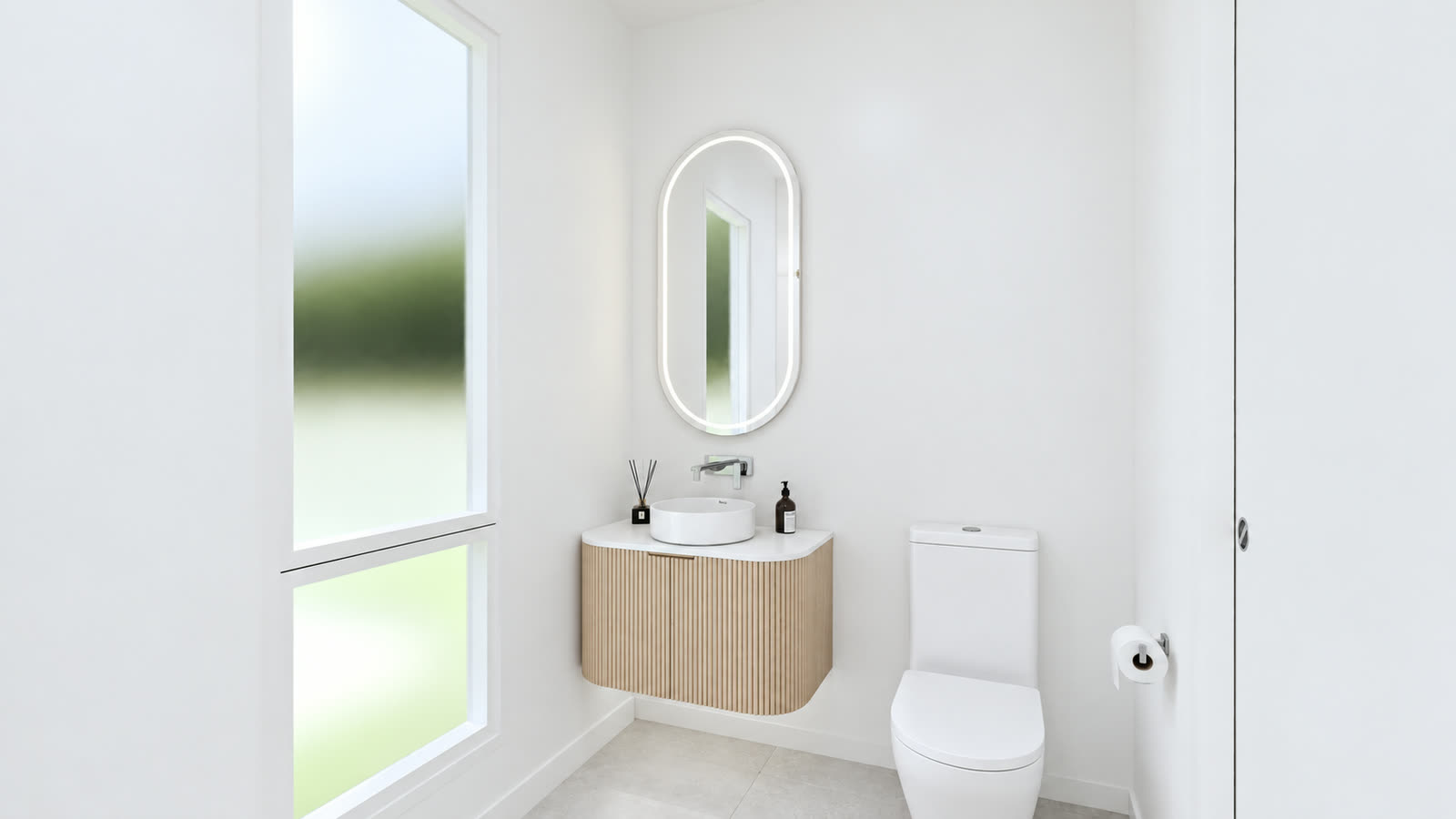 Vanity and toilet