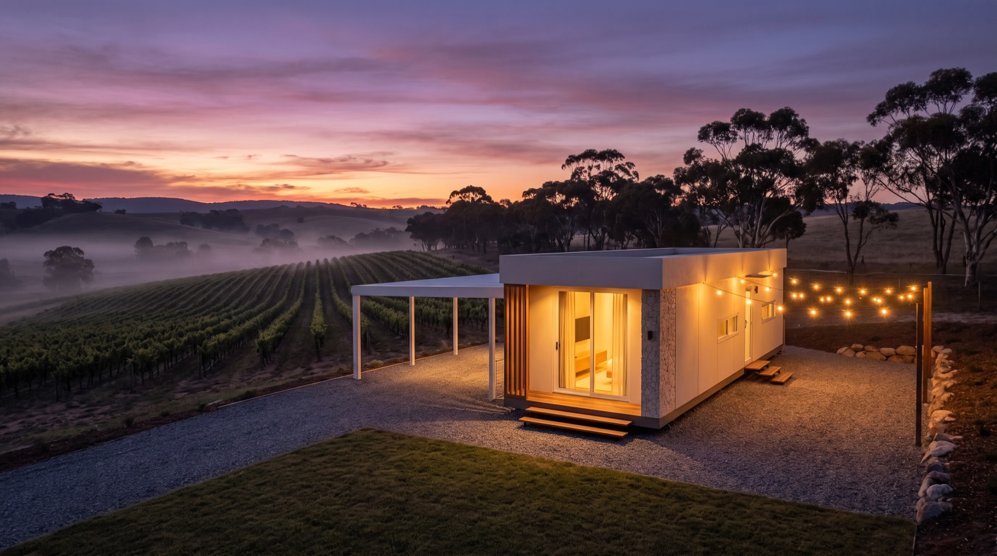 NOMI exterior — Vineyard · dusk