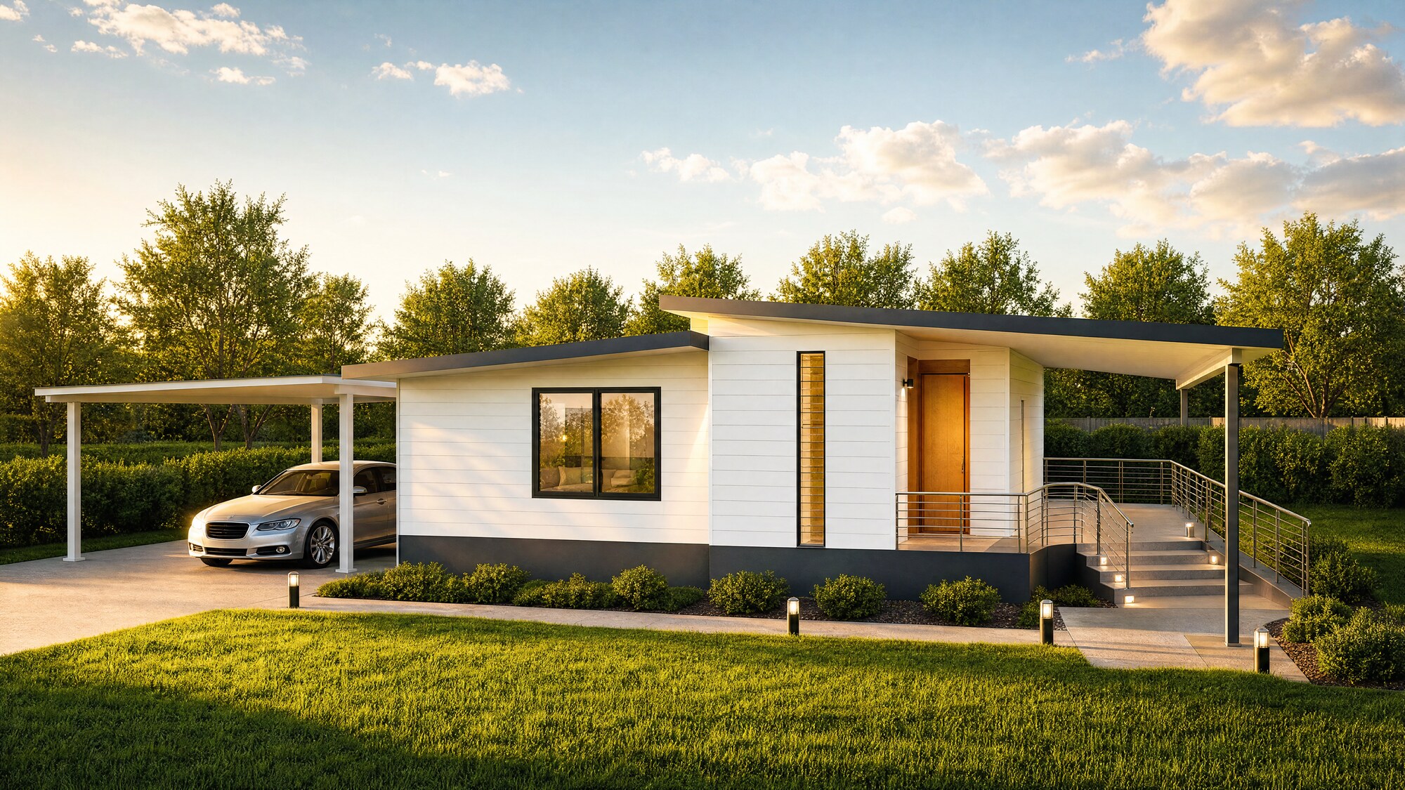 VIVID from the front, showing the accessible ramp and porch