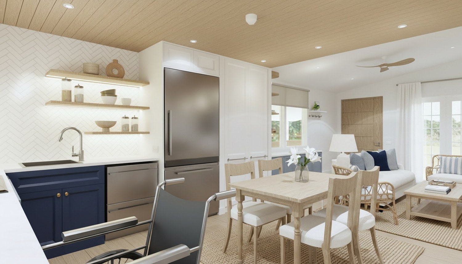 VIVID accessible kitchen and living — Hamptons
